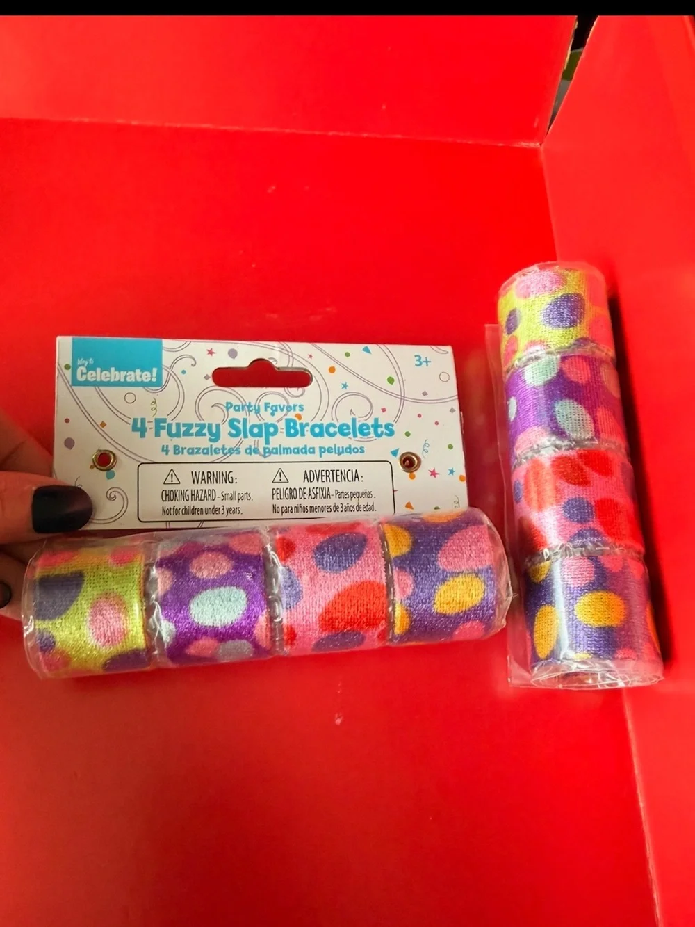 NEW 8-pack Fuzzy Slap Bracelets Party Favors